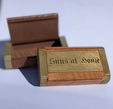 CUSTOMIZABLE Traditional Brass/Woodgrain English Style Snuffbox by Snus at Home picture