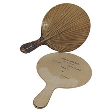 Chas H Becker Funeral Director Allentown PA Advertising Pair Of Fans 1940's picture