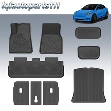 For 2020-2024 Tesla Model Y 5 Seats TPE Floor Mats Cargo Liner Backrest Mat picture