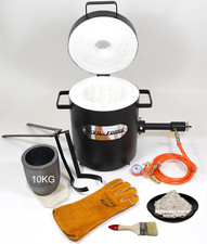 FB2Mb–10KG GAS METAL MELTING FURNACE Propane Forge Crucible Tongs 2 in 1 USA picture