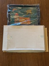 Kakadu Israel Hand Painted & Lacquered Wood Tray w/ House Tree & Moon New in Box picture