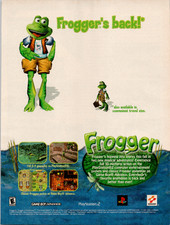 Konami Frogger Video Game Ad Vintage Magazine Print PS2 GBA 2001 Retro picture