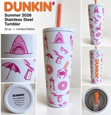 New Rare Dunkin Donuts Summer 2026 Stainless Steel 22oz Tumbler  picture