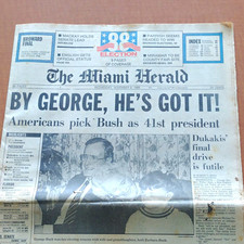 The Miami Herald Newspaper Nov 9 1988 