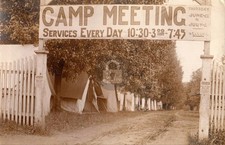 c1910's Camp Meeting Religious Camp Church Tents Dunkirk NY RPPC Postcard COPY picture