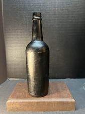 Antique Late 1700s 3 piece mold Black Glass Ale Bottle Found In Tampa Bay picture