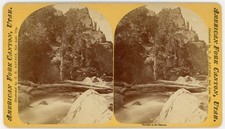UTAH STEREOVIEW - American Fork Canyon - Sunrise - CR Savage 1870s picture