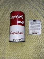 Campbell's Campbell Kids Advertising Tin Can 1995 Red/White w/ Certificate picture