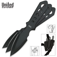 United Cutlery Throwing Knives Spike Dart Kunai Ninja Hunting Knife Set and Case picture