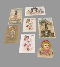 Lot 7 Antique Victorian Singer Sewing Machine Trade Cards 1880s 1890s picture
