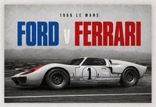 1966 LE MANS FORD VS FERRARI KEN MILES FORD GT40 24X16 POSTER PRINT picture