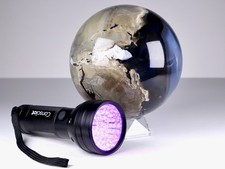 LARGE UV Reactive VOLCANO AGATE SPHERE Druzy Quartz Crystal Ball 145mm 3.75kg picture