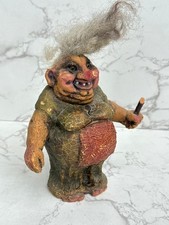 Vintage Nyform Troll Doll #114 Woman Walk Stick Handmade Norway Old Lady Read picture