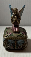 Ebros Art Nouveau Dragonfly Whisperer Fairy Fae Secret Jewelry Box 3.5