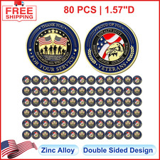 80 Pcs Military Challenge Coins Thank You for Your Service Veterans Appreciation picture