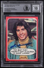 John Travolta Signed 1976 Topps Welcome Back Kotter #26 Too Bad They Haven't Got picture