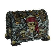 Skull and Swords Pirate Treasure Chest Trinket Box picture