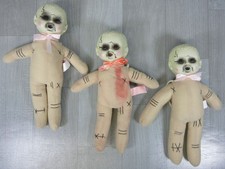 Lot of 3 Creepy Zombie Baby Dolls Halloween Vamp Plastic Head Amscan Bloody Prop picture