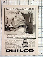 1959 Philco Safari Portable Transistor TV Magazine Ad Vintage Ephemera picture