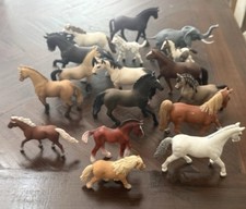 Schleich herd of horses/ 17 total/ colts/foal/mare/ work horse/ pretend play picture