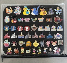 50 Authentic Diamond Disney Pins Lot with Board and Cover picture