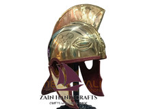 ZAIN Handmade Late Roman Intercisa Legionary Helmet W/Brass Crest Halloween Gift picture