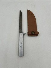 Vintage Moore Minneapolis Steel & Aluminum Fixed Blade Knife With Sheath 10” picture