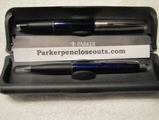 NEW PARKER FRONTIER TRANSLUCENT INDIGO ROLLERBALL PEN & PENCIL SET MADE IN UK/US picture