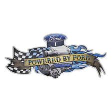 Ford Powered By Embossed & Shaped Metal Sign picture