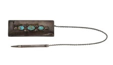 Frank Patania Sr. And Thunderbird Shop Turquoise And Silver Notepad Holder picture
