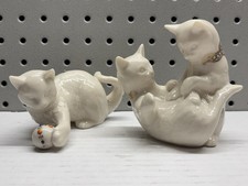 Vntg 1990's Lenox Porcelain Cat Figurines, 2-Piece Set, China Jewels Collection picture