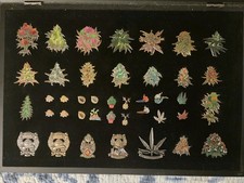41 Cannabis Pin Lot in Display Case rare high times cup limited pins picture