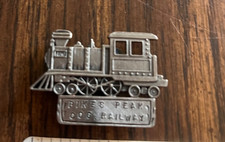 Vintage miniature Pikes Cog Railway Locomotive Train Metal Refrigerator Magnet picture