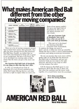 American Red Ball Moving Company World Wide Movers Indiana Vtg Magazine Print Ad picture
