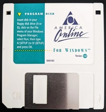 AOL Disk version 2.0 for Windows, America Online, Early 90's picture