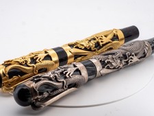 (EXTREMELY RARE) Montegrappa 1995 Year of The Dragon Solid 18k Fountain Pen Set picture