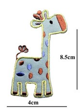 Cute Giraffe Animal Embroidered Patch Iron On Sew On Kids Jacket Bag Badge . picture
