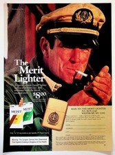 1985 Merit Cigarettes Zippo Lighter Vintage Magazine Print Ad Tobacco Ephemera picture
