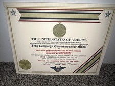 IRAQ CAMPAIGN MEDAL (OIF) COMMEMORATIVE CERTIFICATE ~ W/PRINTING TYPE-1 picture