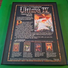 Ultima IV Quest Avatar Computer Game Vintage Promo Framed Print Ad 8.5X11 1985 picture