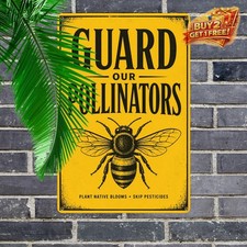 Save The Bees Yard Art Metal Sign Beekeeper Honey Farm Wall Decor 8x12 picture