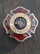 Professional Firefighter FD Dept Belt Buckle 2.5x3 Inches picture