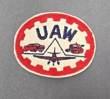 Vintage UAW United Auto Workers Union Embroidered Patch Badge picture