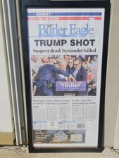 Framed Butler Eagle 1st Edition Attempted Trump Assassination Paper picture