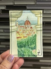 Original Watercolor ACEO OOAK BirdWPA Firenze Florence Duomo picture