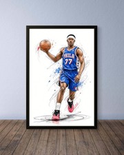VJ Edgecombe Sixers Basketball Poster Art Print Picture Wall Art Print picture
