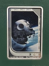 2025 Star Wars Death Star 1 oz .999 Silver Colorized Bar #287/500 picture