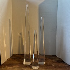 MCM Herb Ritts Lucite Acrylic Astrolite Obelisk Pyramids Set of Three picture