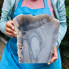5.06LB Natural agate striped slice crystal hand-cut raw mineral specimen 859 picture