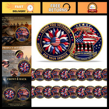 20 Pcs Military Challenge Coins - Double-Sided Tribute Gifts for Veterans, Army, picture